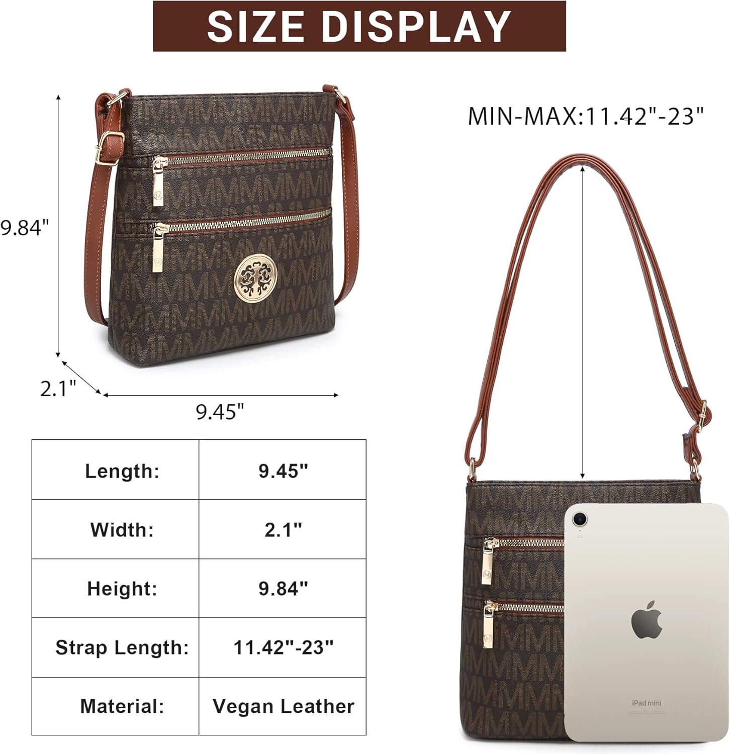 Crossbody Bags for Women Multi Pocket Crossbody Purses Trendy Vegan Leather Shoulder Handbags with Adjustable Strap - Image 4