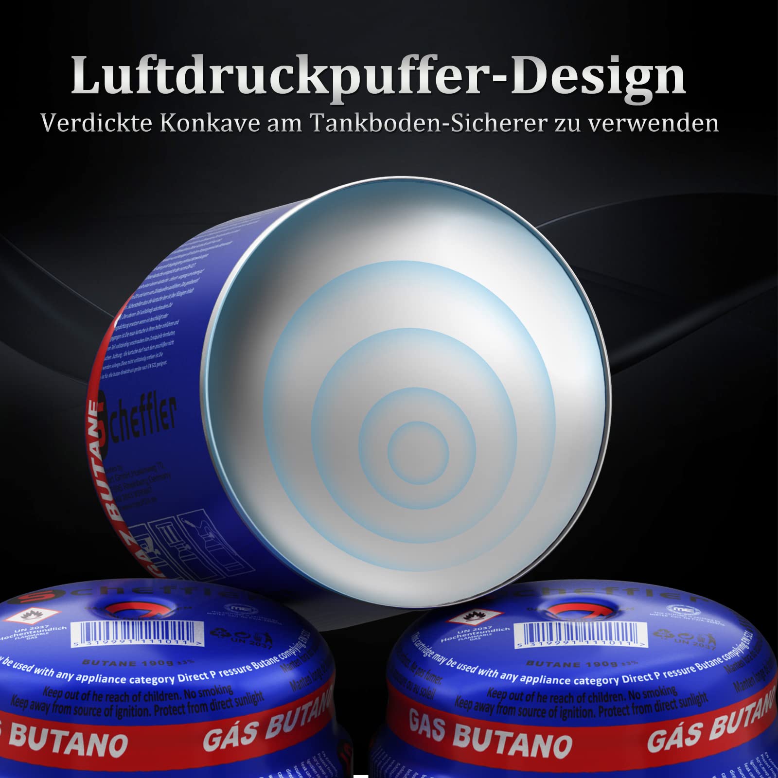 Scheffler 34 x 190g Gaskartuschen, Butan Stechkartusche, Butangas, Gas für Gaskocher Campingkocher