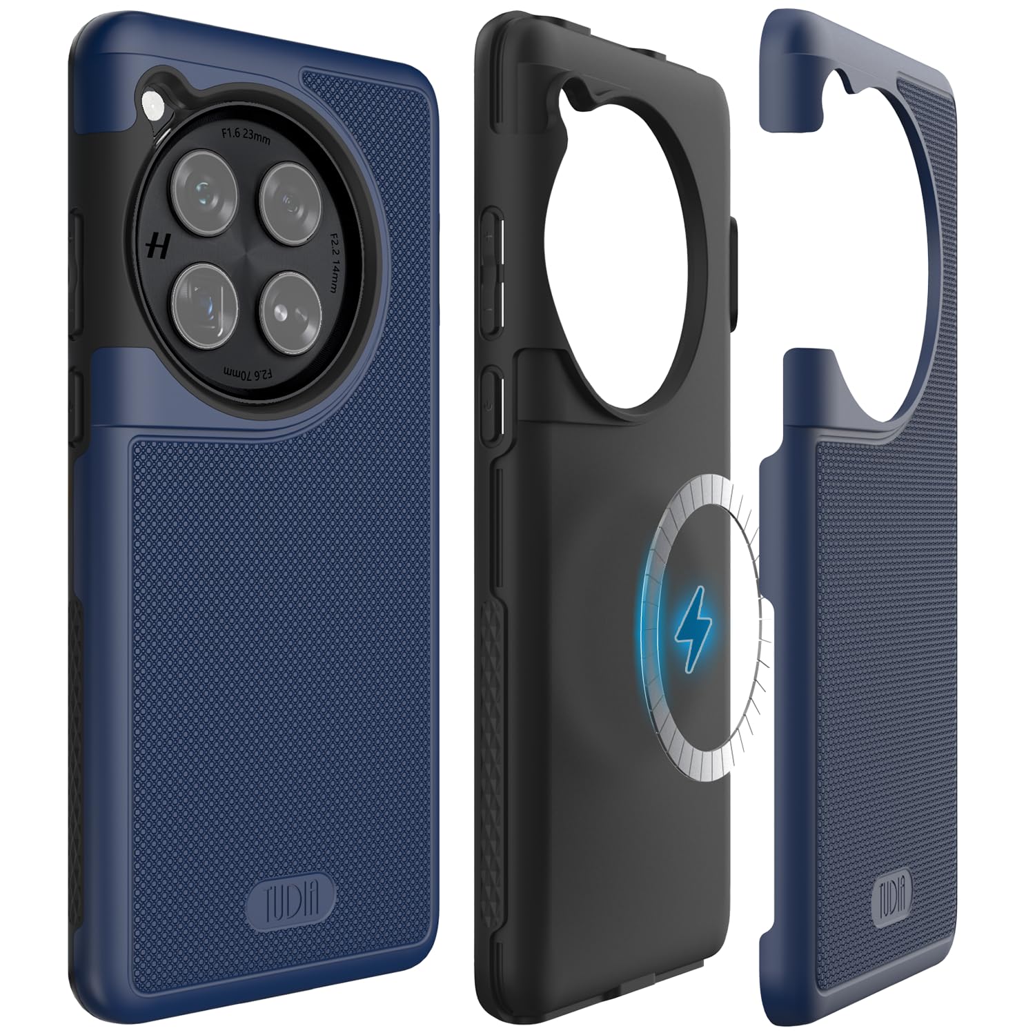 TUDIA "MIL and Magsafe" Case for OnePlus 12 5G "MergeGrip" Dual Layer Protection Shockproof Anti-Slip Ultra Thin TPU OnePlus 12 5G Phone Cover Bumper - Indigo Blue