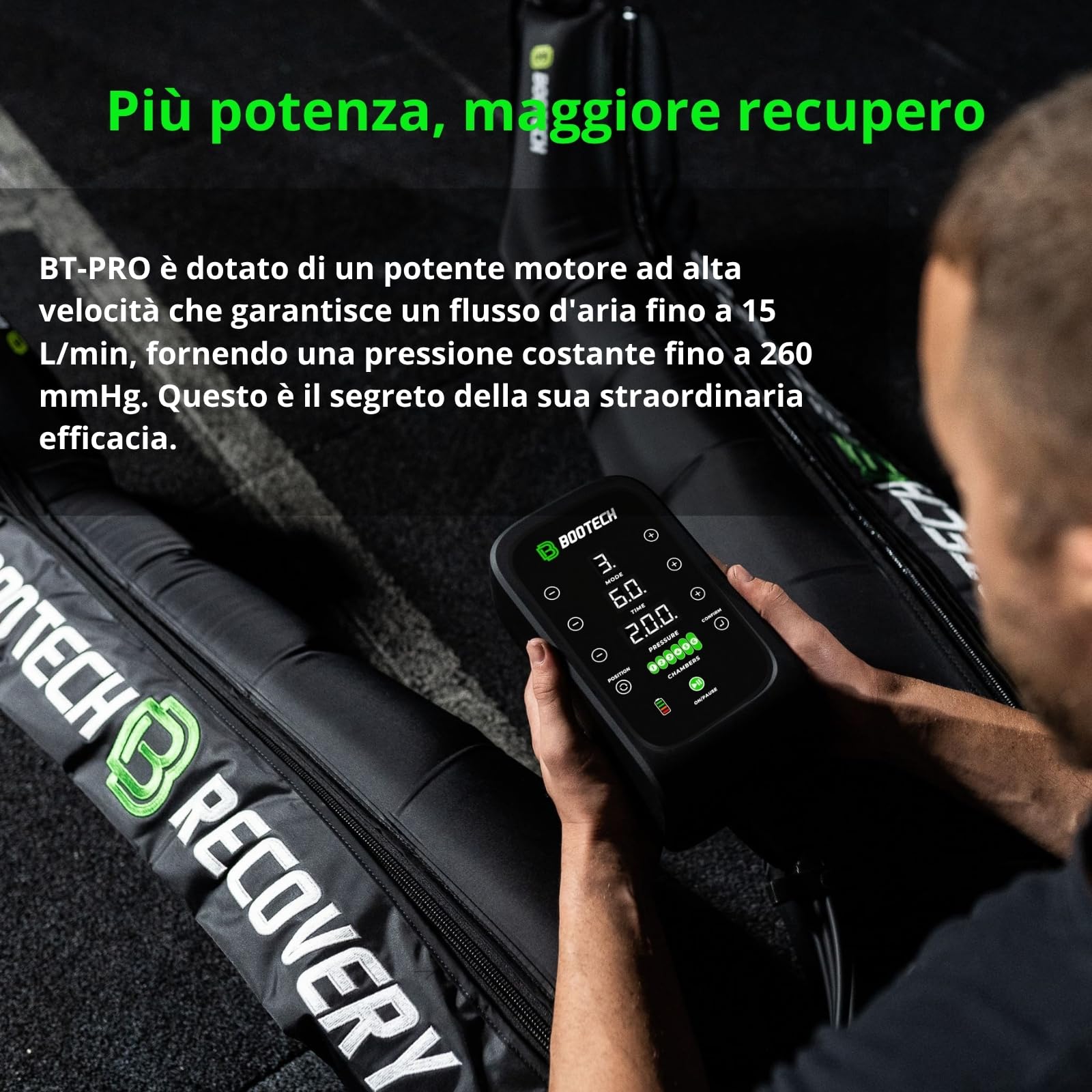 BOOTECH Pressoterapia Premium ricaricabile per casa, massaggiatore per gambe stanche, migliora la circolazione, recupero muscolare linfatico cellulite batteria 6H, 3 anni di garanzia (L)