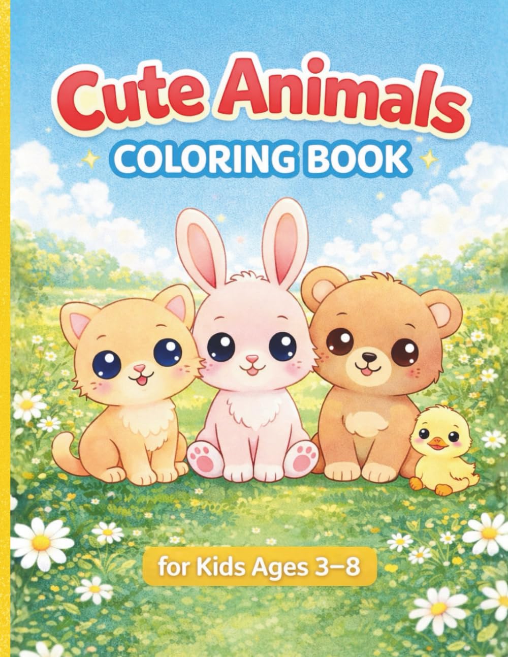 Cute Animals Coloring Book: For Kids Ages 3–8