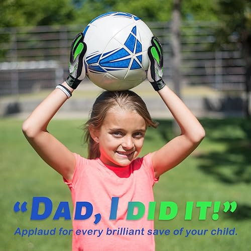 Miniatura 6 de Clbort Soccer Goalie Gloves Youth Kids, Goalkeeper Gloves with Super Grip Palms, Anti-Slip Soccer Gloves, Double Wrist Protection
