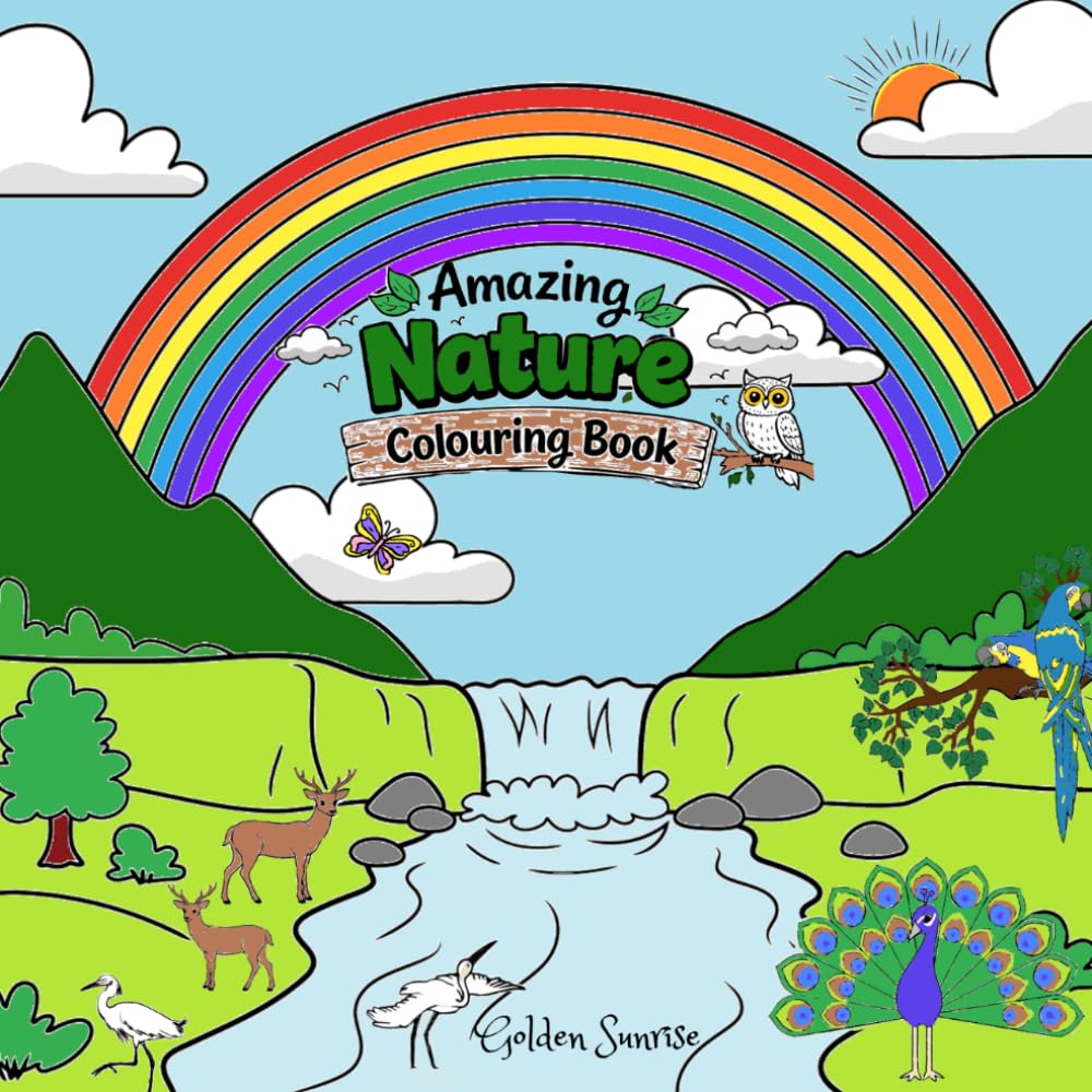 Nature: Amazing Nature Colouring Book for kids 7 and above