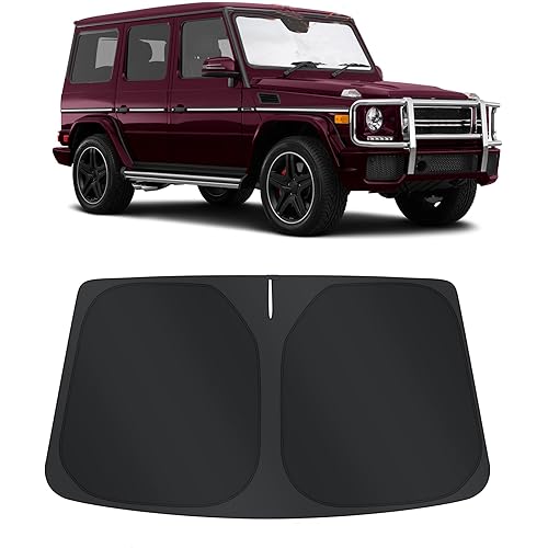 TINGLU Sun Shade for Mercedes Benz G W463 G550 G55 G63 G65 1990-2018(Not for 2019-2021 Mercedes Benz G Class) Accessories Windshield Sun Shade Window Shade UV Rays Protection Sun Visor Cover