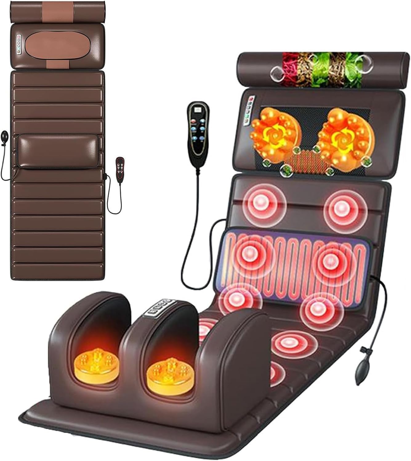 YOGIMOONI Full Body Massage Chair Mat with Heat for Back Pain Relief, Back Massage Bed with 10 Vibrating Motors whole Body Vibration, Kneading, and Massage Of The Neck, Spine, Waist, and Back (Full Body Massage Chair Mat) (B0D2W9GZYZ) Amazon Price History, Amazon Price Tracker