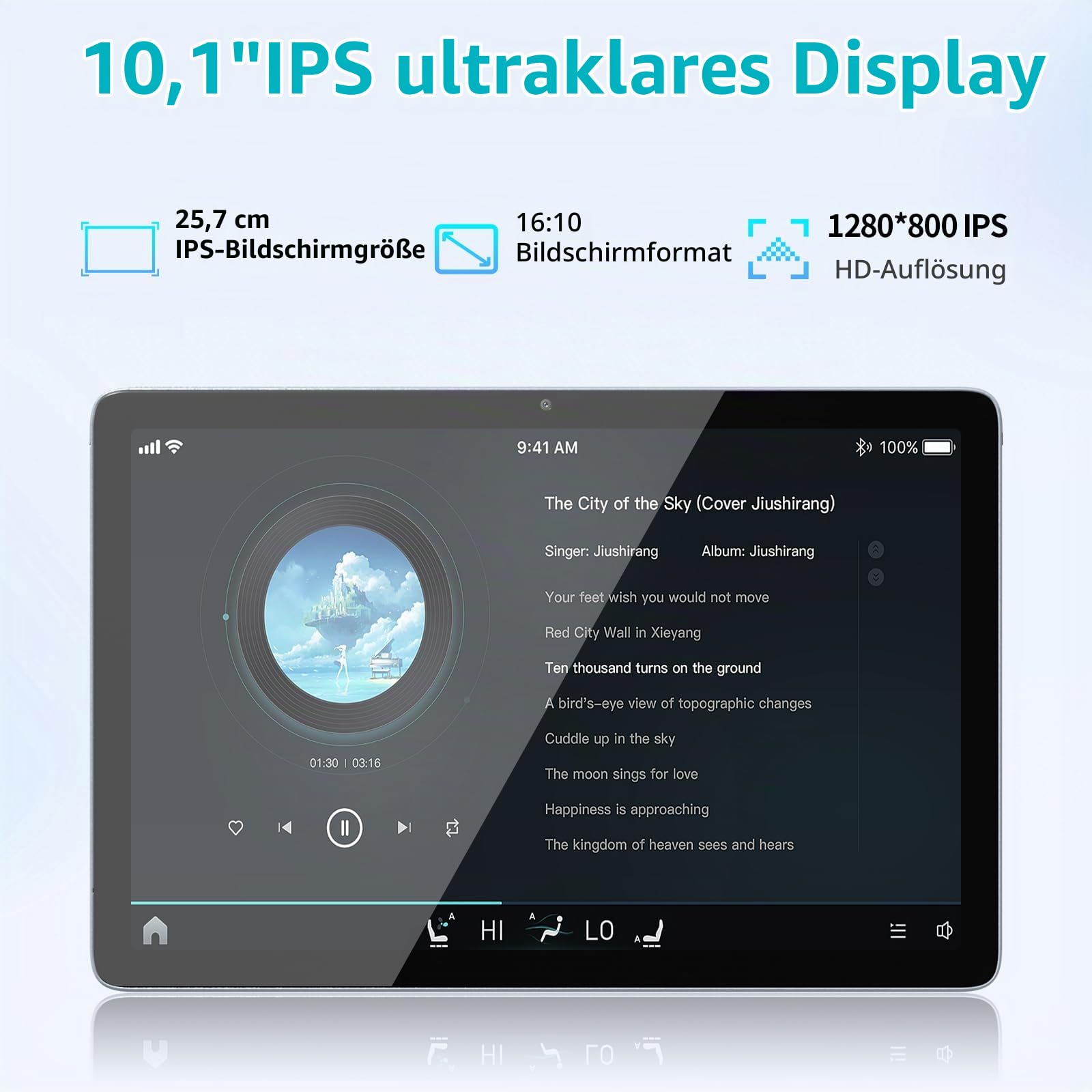 VASOUN Tablet,Android Tablet 10 Zoll,16GBRAM+128GB ROM,1TB Erweiterung,1280 x 800Pixels,2MP+8MP,8000mAh Batterie,Dual Kamera,WiFi Tablet mit Tastatur,Maus/Stift/Schutzhülle/Ladegerät