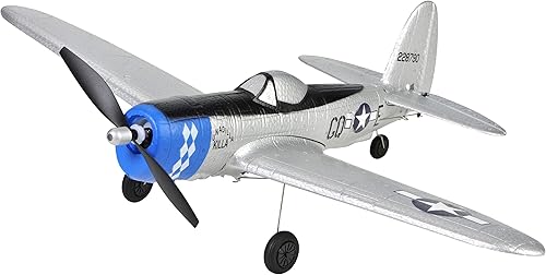 Avión de control remoto RTF de 2.4Ghz 4CH para principiantes, 402MM TOPRC P47 Mini Escalado Warbird Airplane, una tecla acrobática y una tecla en U