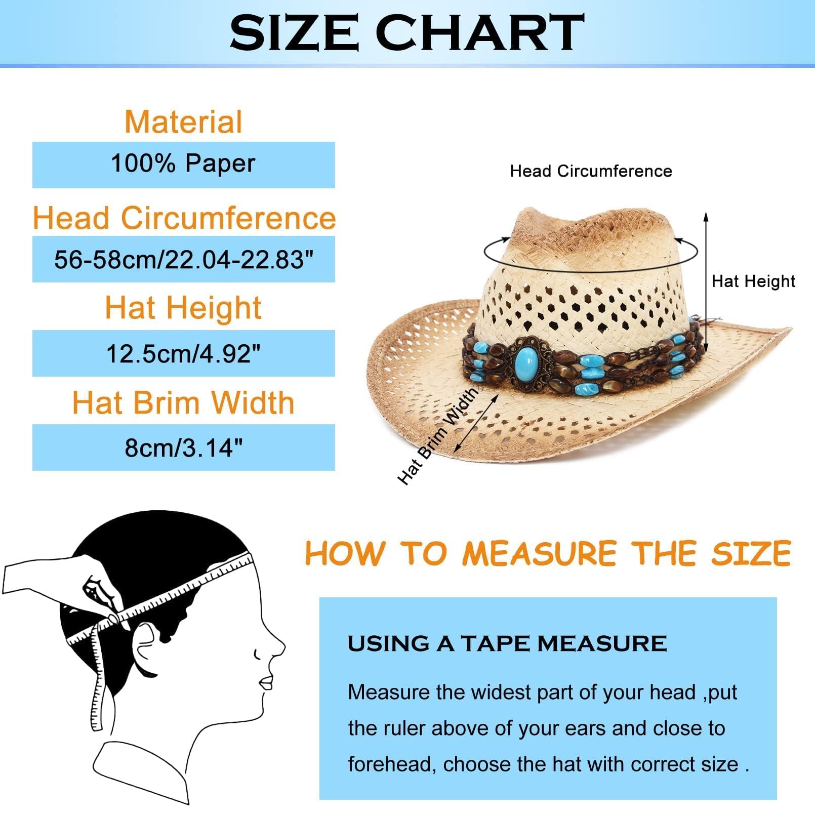 GEMVIE Sombrero de paja Panamá para mujer, sombrero de vaquero de paja, sombrero de playa, sombrero de sol de ala ancha, sombrero enrollable de paja
