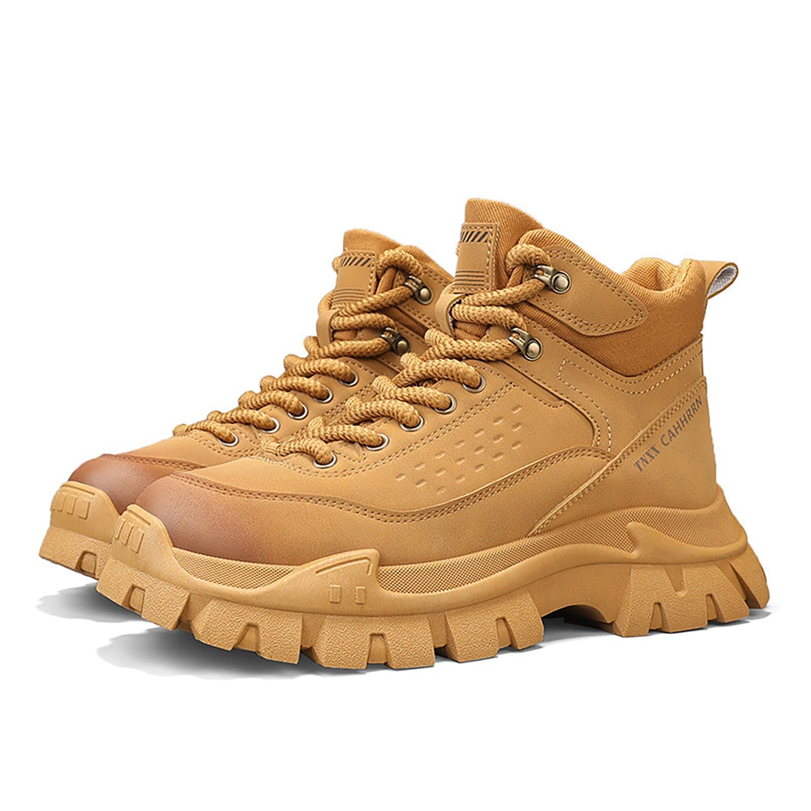 Chaussures de randonnée mi-hautes pour homme - Chaussures d'extérieur avec lacets - Semelle épaisse - Chaussures de marche imperméables - Antidérapantes - Confortables - Pour la randonnée et le sport