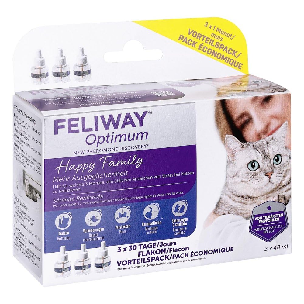 Feliway Optimum Nachfüllpackung lsg.f.vern.katzen Vorteilsp. 3X48 ml