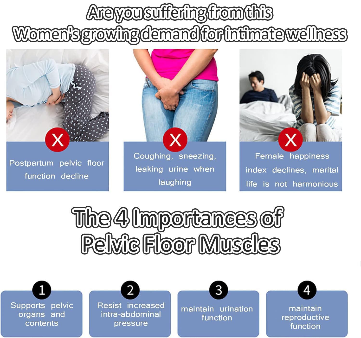 Dispositivo di riparazione del pavimento pelvico, strumento domestico per uomini e donne, allevia l'incontinenza urinaria e perdite post-partum, soluzione privata di serraggio