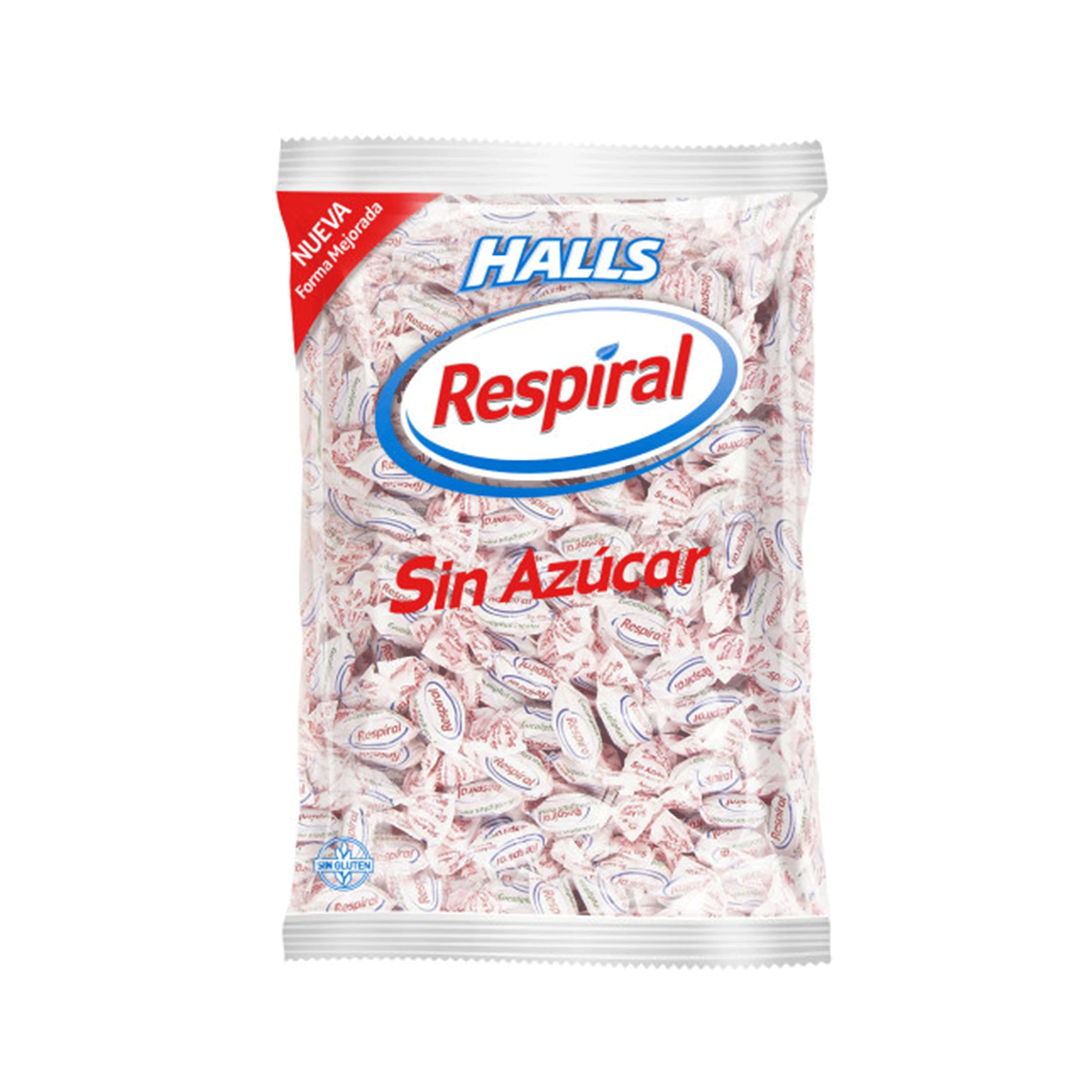 Halls Respiral Caramelos Sabor Mentol, Sin Azúcar, Bolsa de 1 Kg