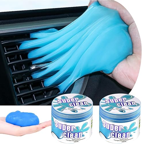 smseace Paquete de 2 unidades de limpiador de polvo de gel de limpieza de automóvil azul para barro, universal de pegamento suave, utilizado para la