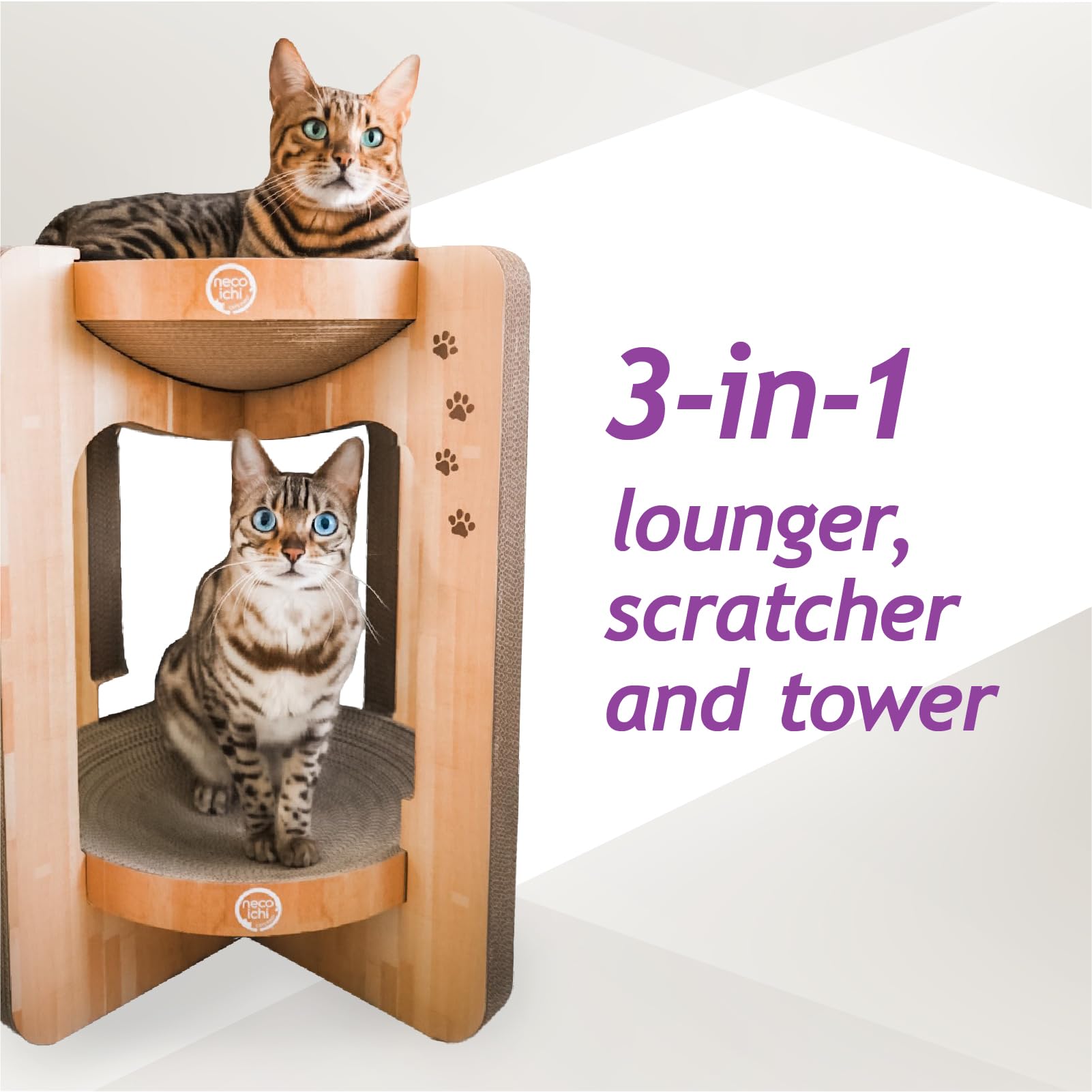 Necoichi Cat Scratcher Tower for Indoor Cats - Cat Scratching Post