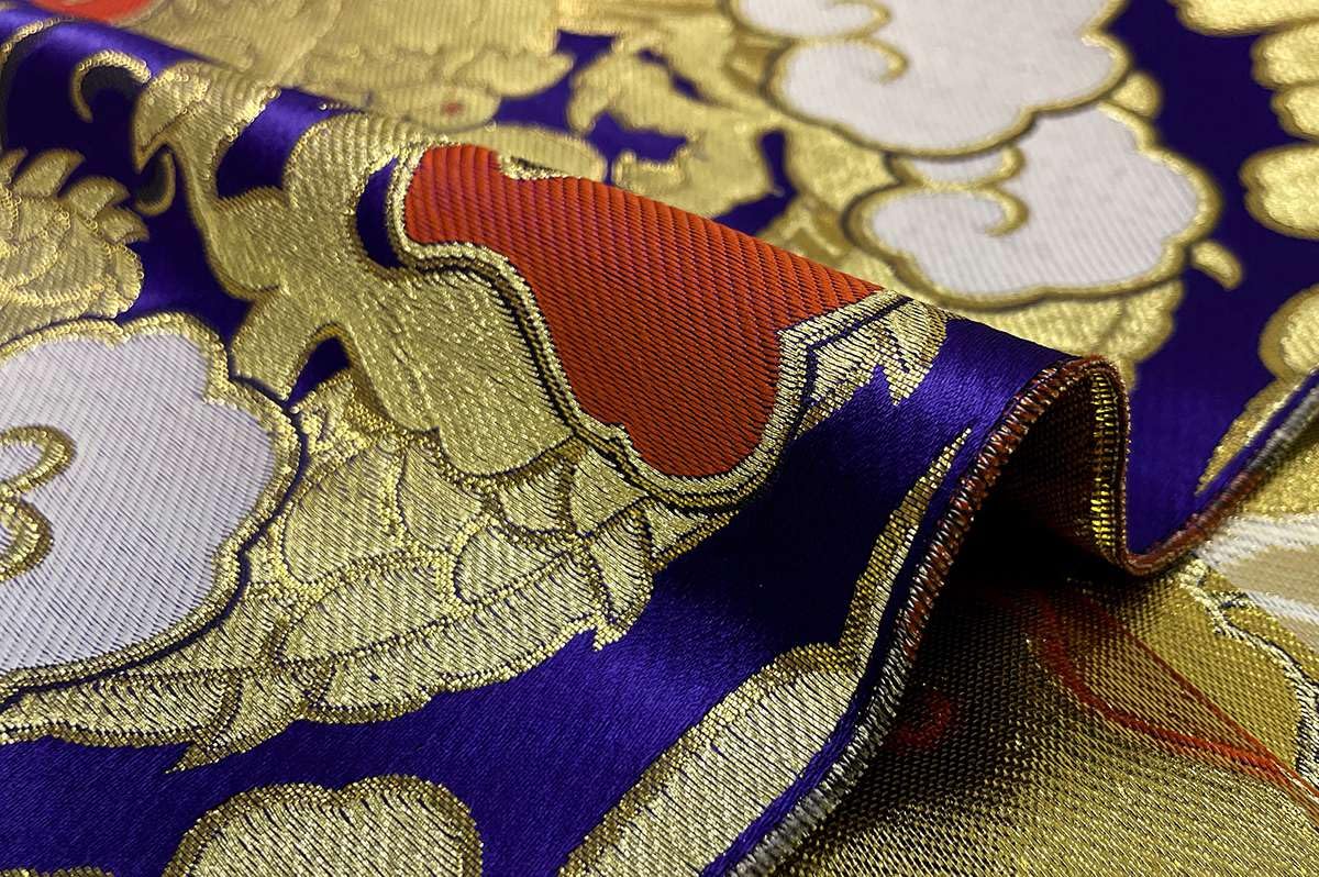 Amazon | 和柄 生地 京都西陣織 金襴生地 二釜大龍 (紫) 巾70cm×長さ