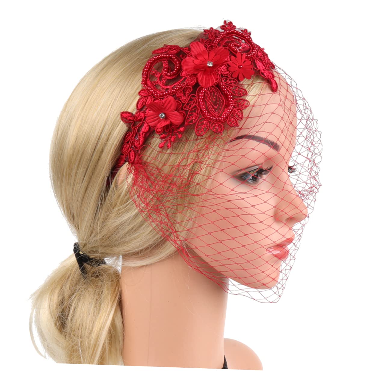 5 Stück Mesh Spitzen Stirnband Hochzeitsschleier Für Bräute Weiße Braut Haarspange Bridcage Brauthut Netz Teeparty Haar Make Up Stirnbänder Fascinator Hut Mit Schleier