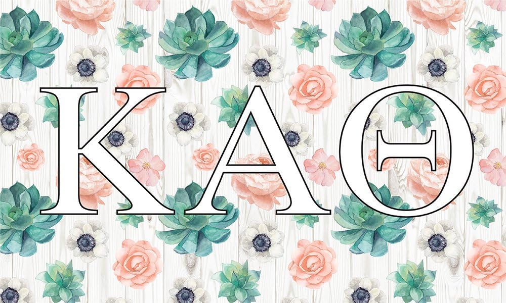 Sorority Shop - Kappa Alpha Theta - Sorority Letter Flag (Neon Design)