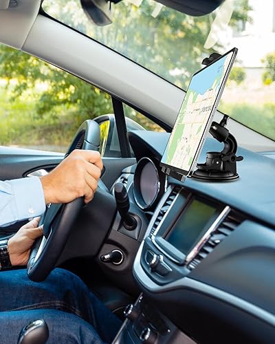 Miniatura 4 de Soporte para tableta de parabrisas de automóvil, ventosa, resistente, para tablero, automóvil, camión, vehículo, SUV con tornillo de 14 pulgadas