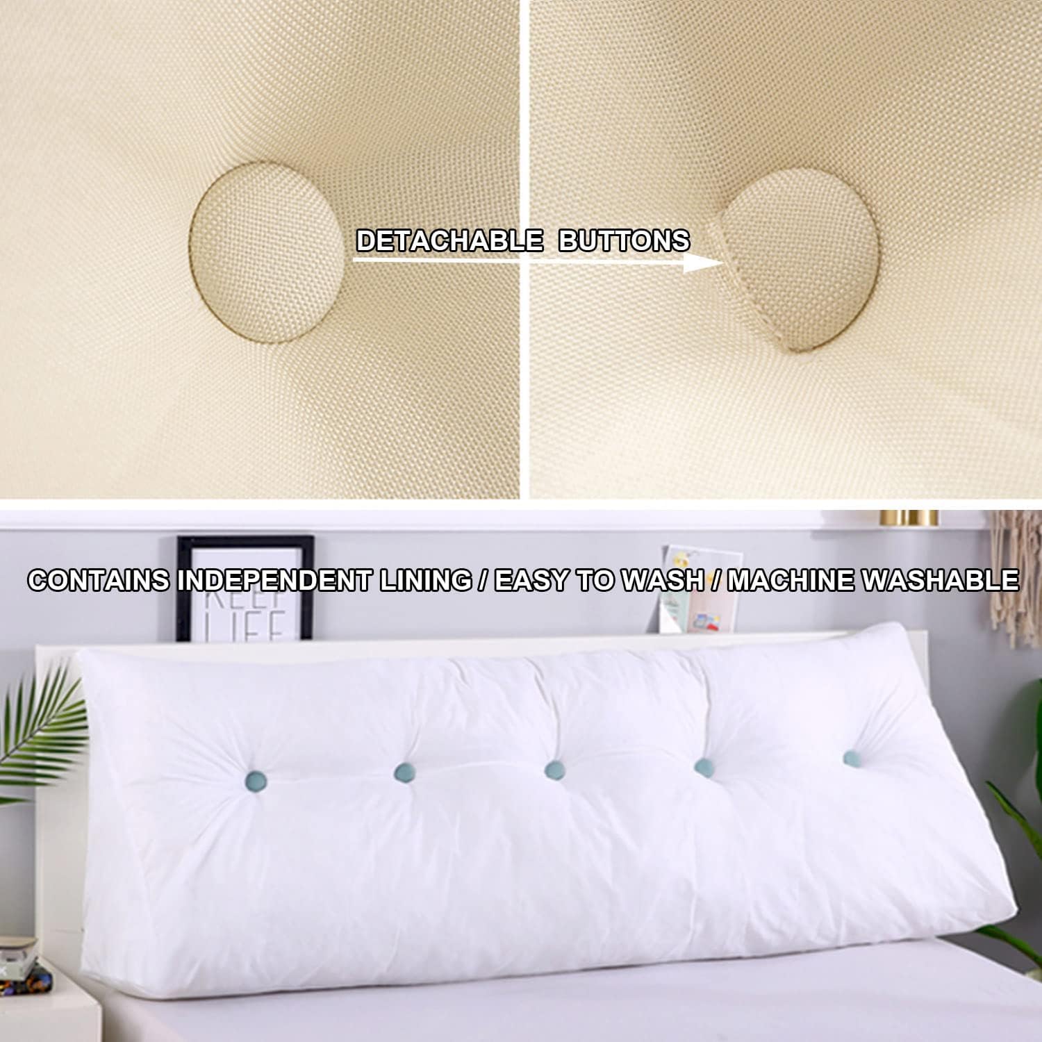 Coussin de Lecture Cale Dos pour Lit et Canapé - Grand Coussin Triangulaire Soutient de Coussin de Lecture Cale Dos pour Lit et Canapé - Grand Coussin Triangulaire Soutient de