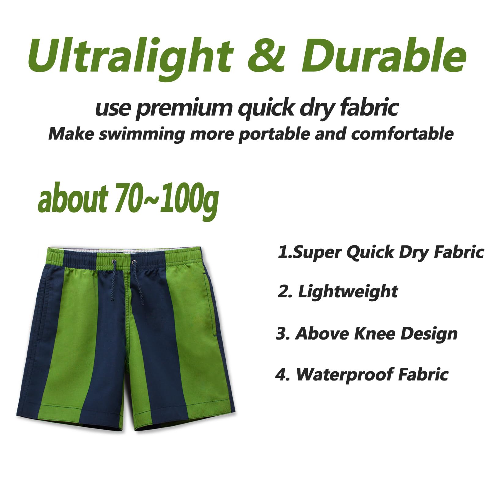 MEILONGER Pantalones Cortos para niñas y niños bañadores Pantalones Cortos para Playa Pantalones Cortos para niños bañadores Ligeros y Casuales sin Revestimiento