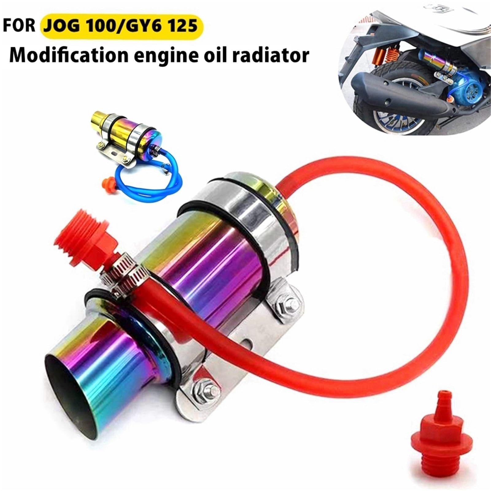Chłodnica silnika Pasuje do FORCE RSZ JOG 100/125 GY6 125 chłodnica oleju silnikowego skutera Coolel Chłodnica Oleju(GY6125 Colorful 1Set)