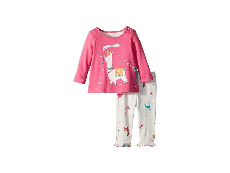 

Joules Kids Long Sleeve Top and Frill Leggings Set (Infant) (Bright Pink Party Parade) Girl's Active Sets