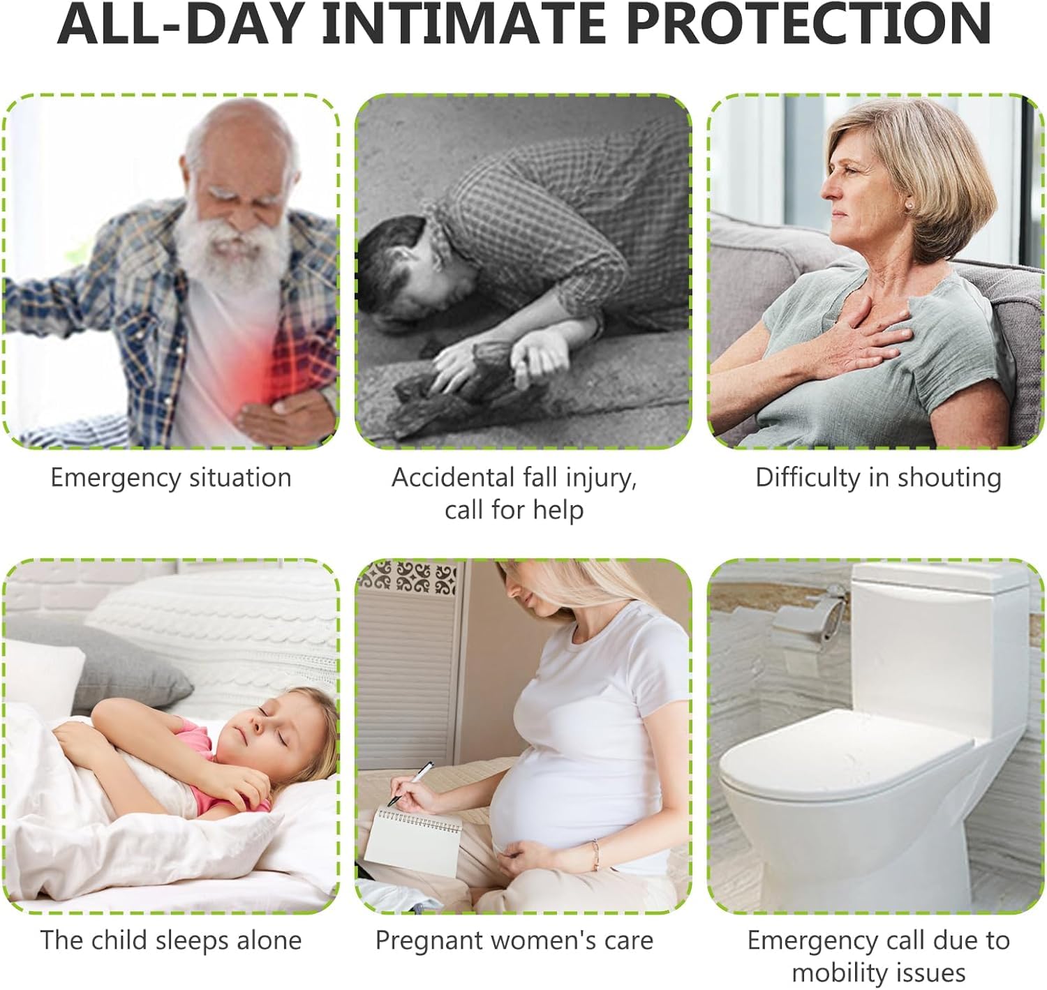 Tuya - Sistema de alarma de emergencia para personas mayores, para personas mayores, pacientes discapacitados y ancianos (solo compatible con WiFi de 2,4 GHz)