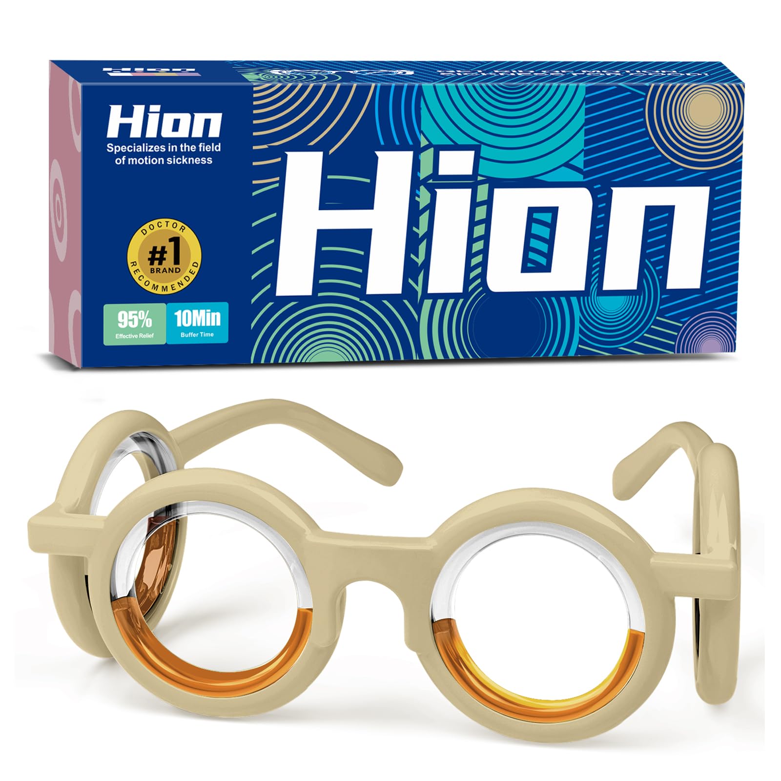Hion Anti-Motion Sickness Smart Brille, ultraleichte tragbare Übelkeitslinderung Brille, Airsick Sickness Seekrankheit Brille für Sport Travel Gaming