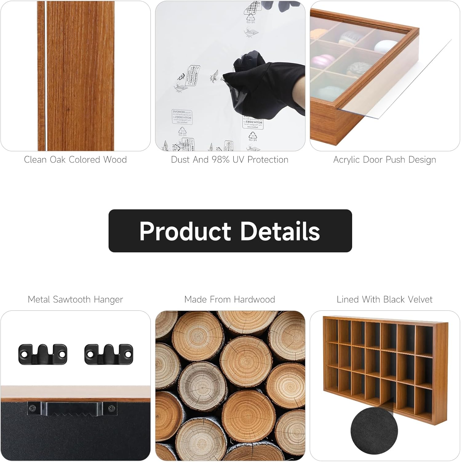 Wooden Action Figure Display Case Fit for Funko Pop Figure - 4-Inch Vinyl Funko Pop Display with Stand Base,Collections Organizer for Decor, Stores up to 21PCS Figures