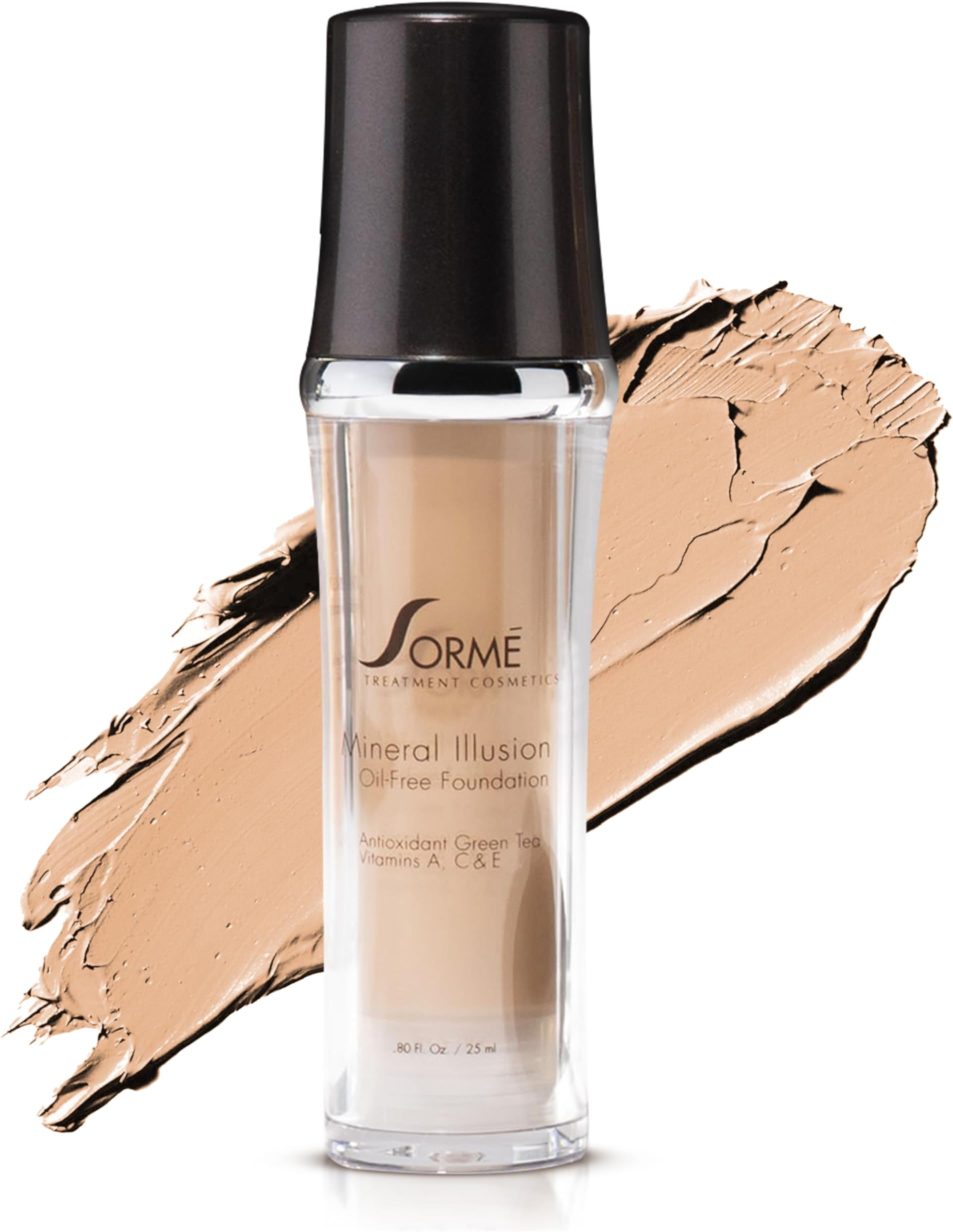 SORMÉ Mineral Illusion Fragrance & Oil Free Liquid Foundation with Non-Chemical Sunscreen, Mineral Formula, Hydrating with Shea Butter, Antioxidants Vitamins A, C, E, Medium Coverage for Smooth - 25ml