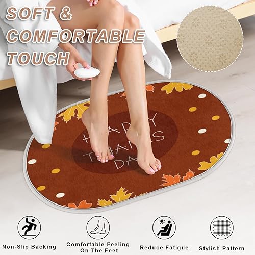 Miniatura 4 de Fall Thanksgiving Maple Leaf Bathroom Rugs Bath Mat 15.7x23.6 in Extra Soft Shaggy Memory Foam Shower Rug Non Slip Absorbent Throw Rugs Machine