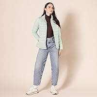 Vista 35 de Yaxa Essentials - Chaqueta acolchada, ligera, de manga larga, resistente al agua y plegable, para mujer (disponible en tallas extragrandes)