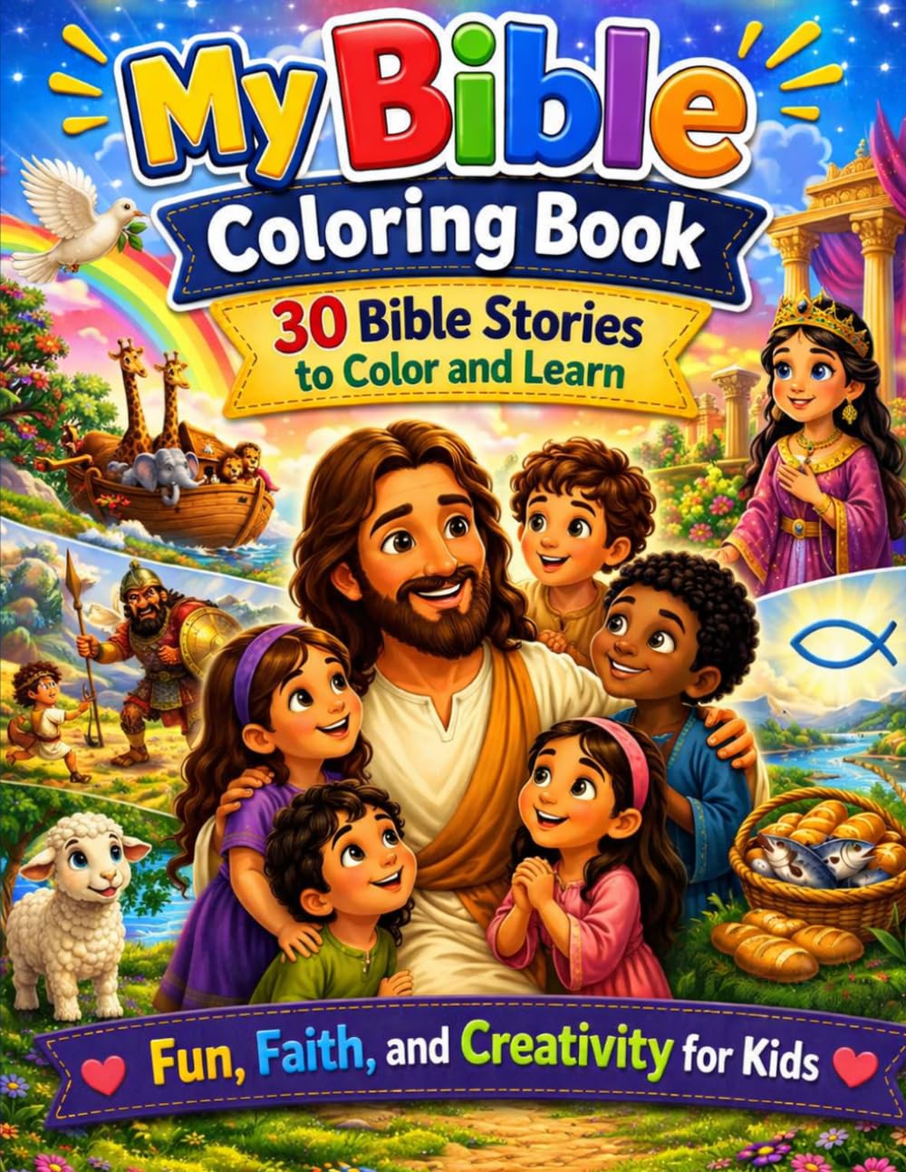 My Bible Coloring Book: 30 Bible Stories to Color and Learn