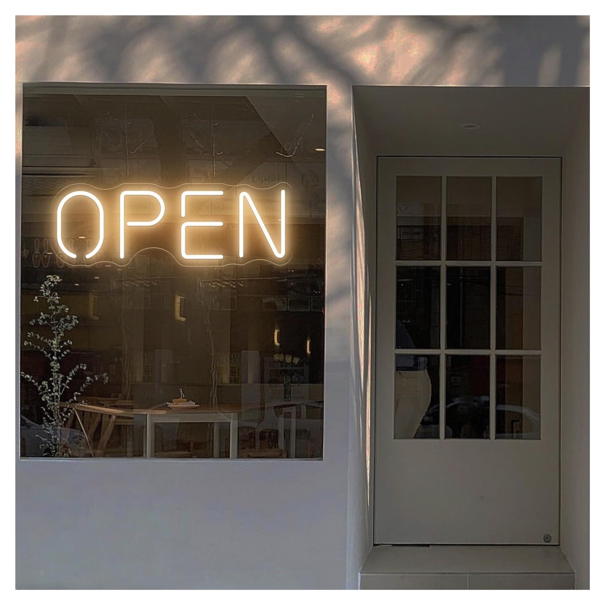 Shouxi A Sign Lamp Modern Open Sign, Neon, Light Up, Restaurant Bar Shop Wall Decor 30Cm(A)