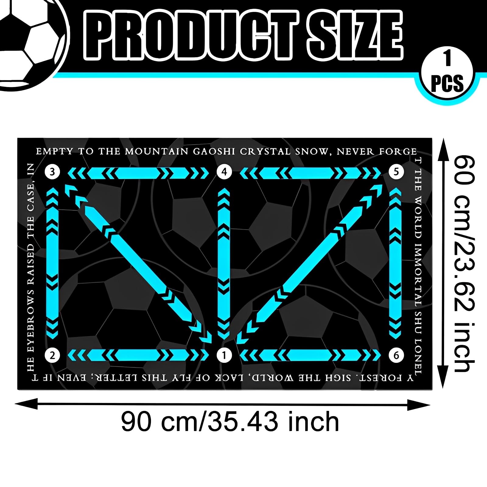 Tapis D'entraînement Football PBUSPU 60x90 Cm – Antidérapant, Push-and-pull En L, Pour Pro Et Amateur