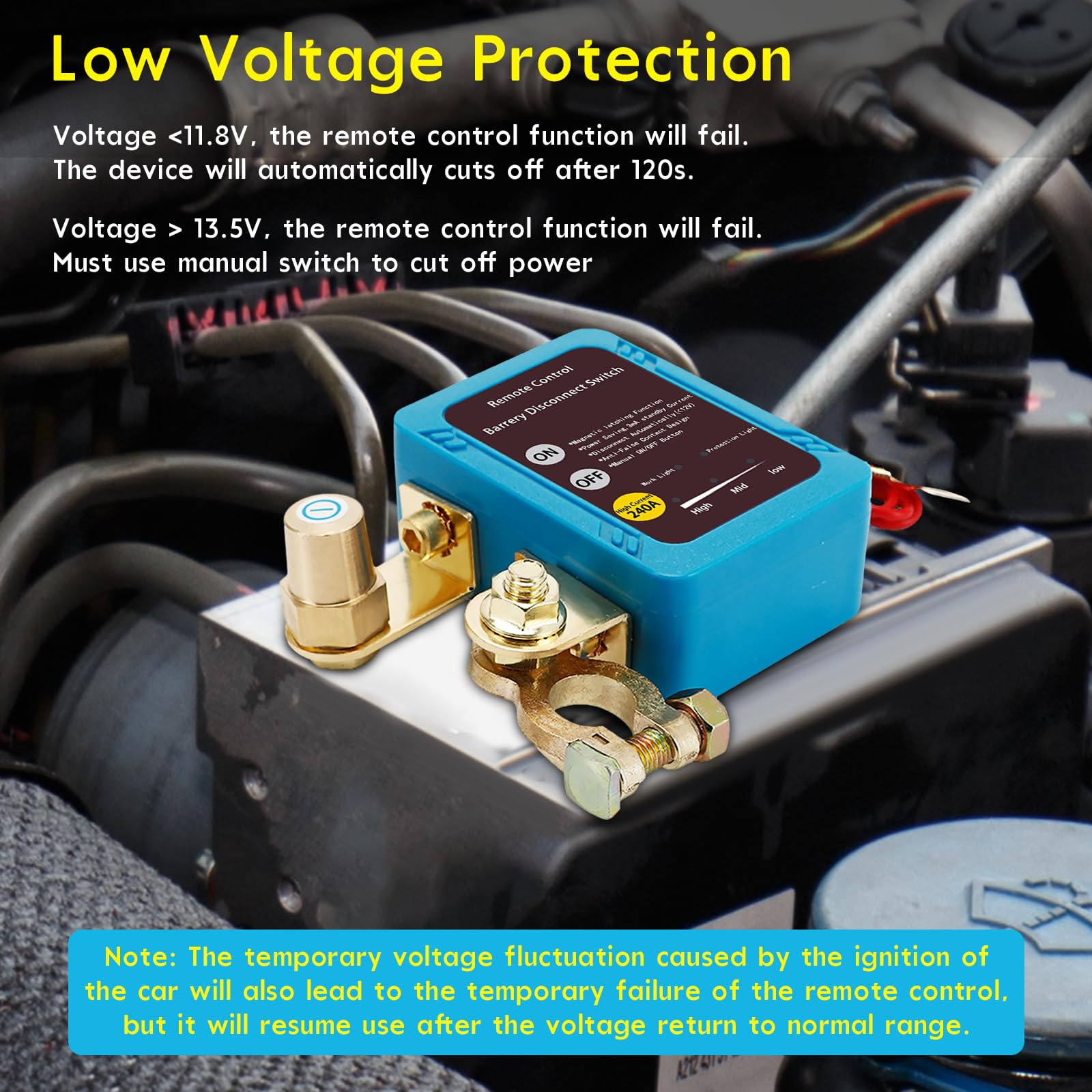 Staccabatteria Auto 12V 240A Con Telecomando - Isolatore Batteria Intelligente Per Auto, Barca, Camper E Moto