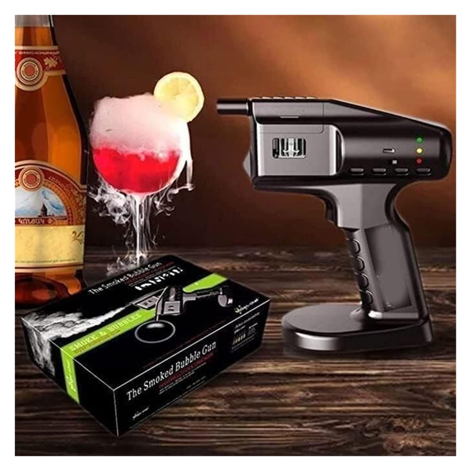 Zestaw do robienia koktajlowych bąbelków, Flavour Blaster, elektryczna pistolet do dymu koktajlowego, przenośny infuzer do dymu, ręczny palacz do zimnego dymu.