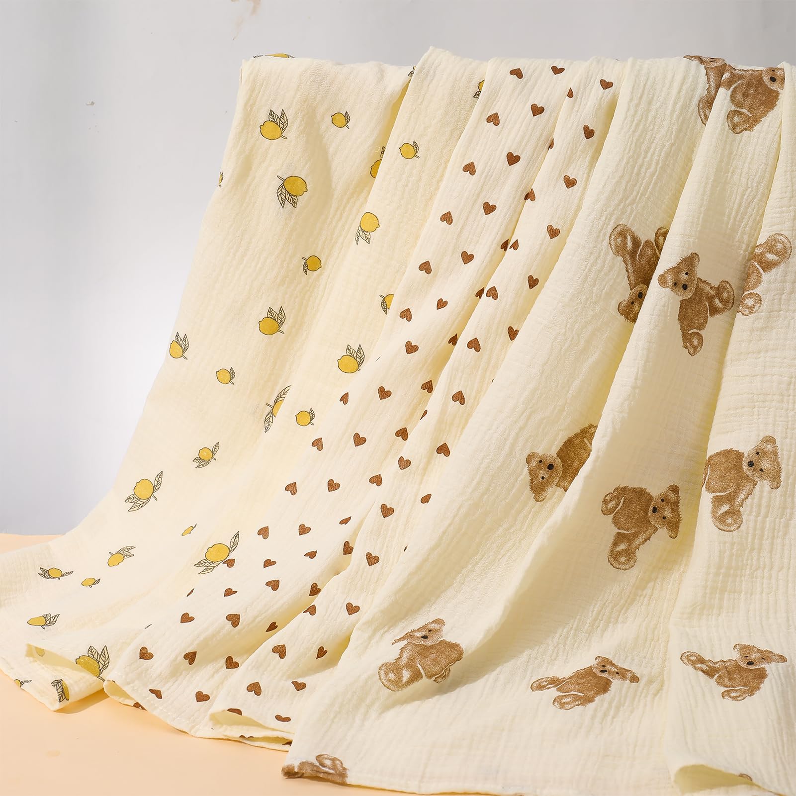 GSrenyu 3 Pcs Large Muslin Cloths For Baby 100x100cm Baby Muslin Blankets 100% Cotton Swaddle Blanket Cloths for Newborn New Moms - Image 2
