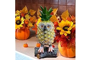 Tellme Pineapple Owl Statue: Whimsical Resin Decor with Timeless Charm