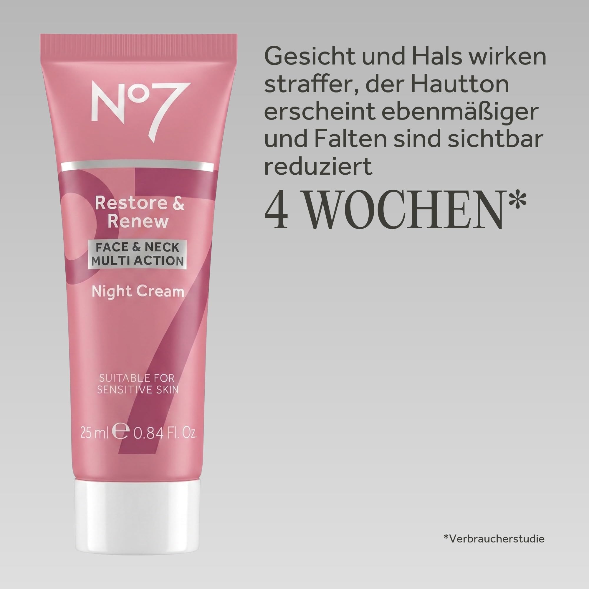 No7 Restore & Renew Anti-Aging Geschenkset - Hautpflege, 5-teilig | Gesichtsserum 30 ml, Tagescreme 25 ml, Nachtcreme 25 ml, Augencreme 15 ml, Retinol 10 ml, wirkt gegen Falten
