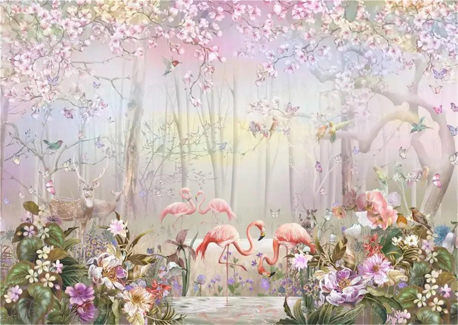 BTGYTTKL Self Adhesive Wallpaper Custom Forest Scenery 3D Photo Mural Wall Cover As Living Room Background Home Interior Ornament(Color5)