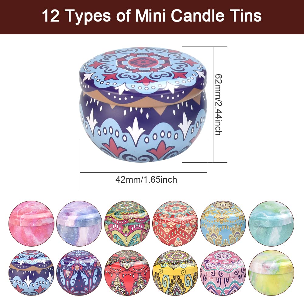 CandMak Lot De 48 Couvercles Anti-poussière Imprimés Blancs Mats Avec Languette Pour La Fabrication De Bougies (12 Tailles