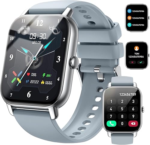 Reloj inteligente (respuestahacer llamada), reloj inteligente de 1.85 pulgadas para hombres IP68 impermeable, más de 100 modos deportivos,