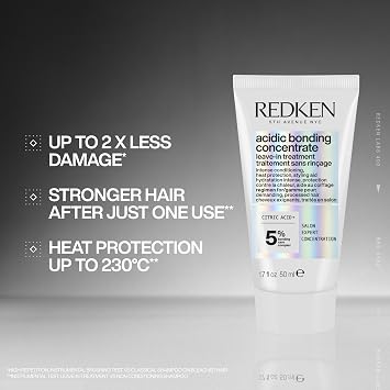 REDKEN Acidic Bonding Concentrate Leave-In Treatment, Bond Repair for Damaged Hair with Heat Protection, 50ml