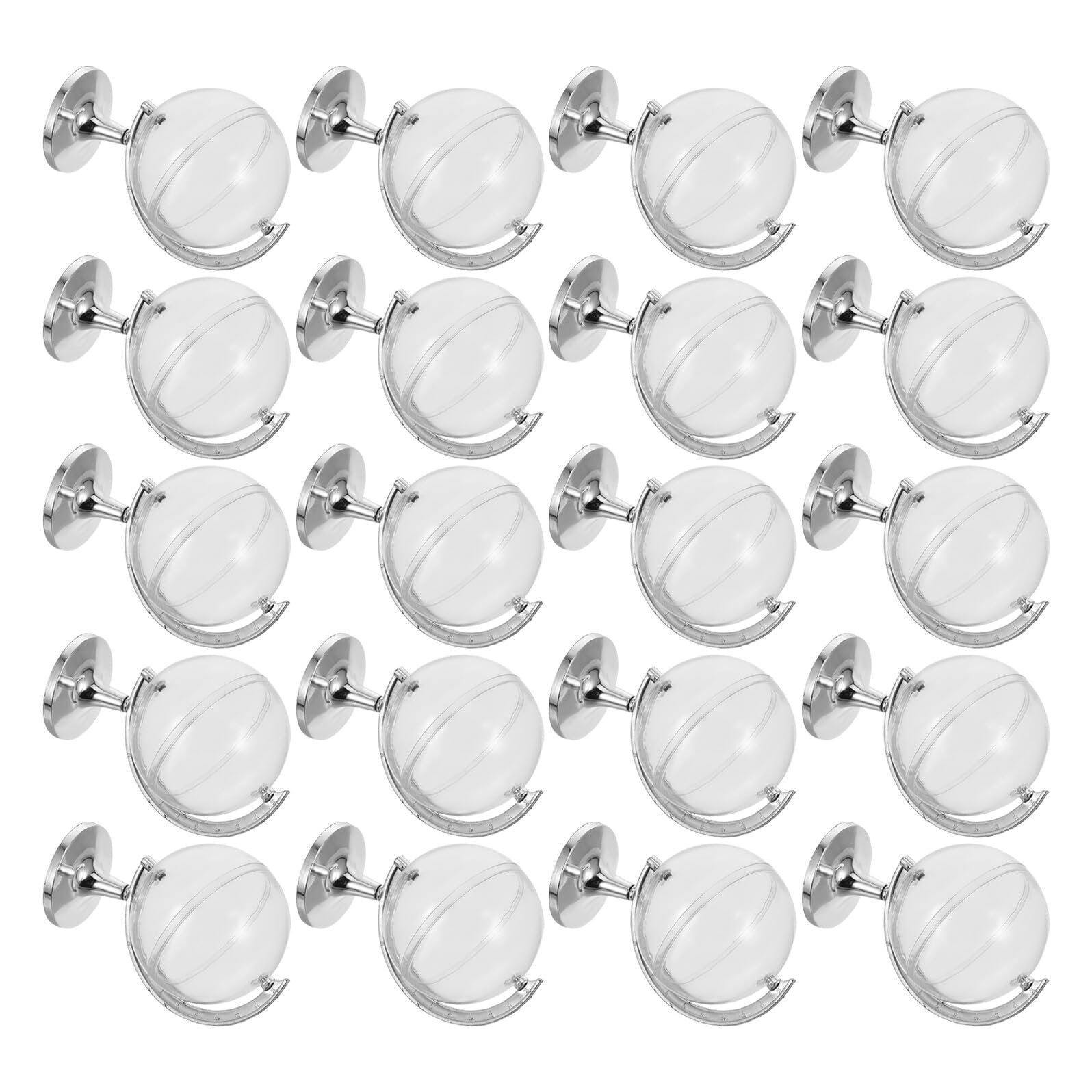 PRETYZOOM 20 Scatole a Forma di Globo Trasparenti Argento per Caramelle, Bomboniere Matrimonio e Feste, Contenitori Piccoli per Imballaggio Dolciumi e Regali Decorativi