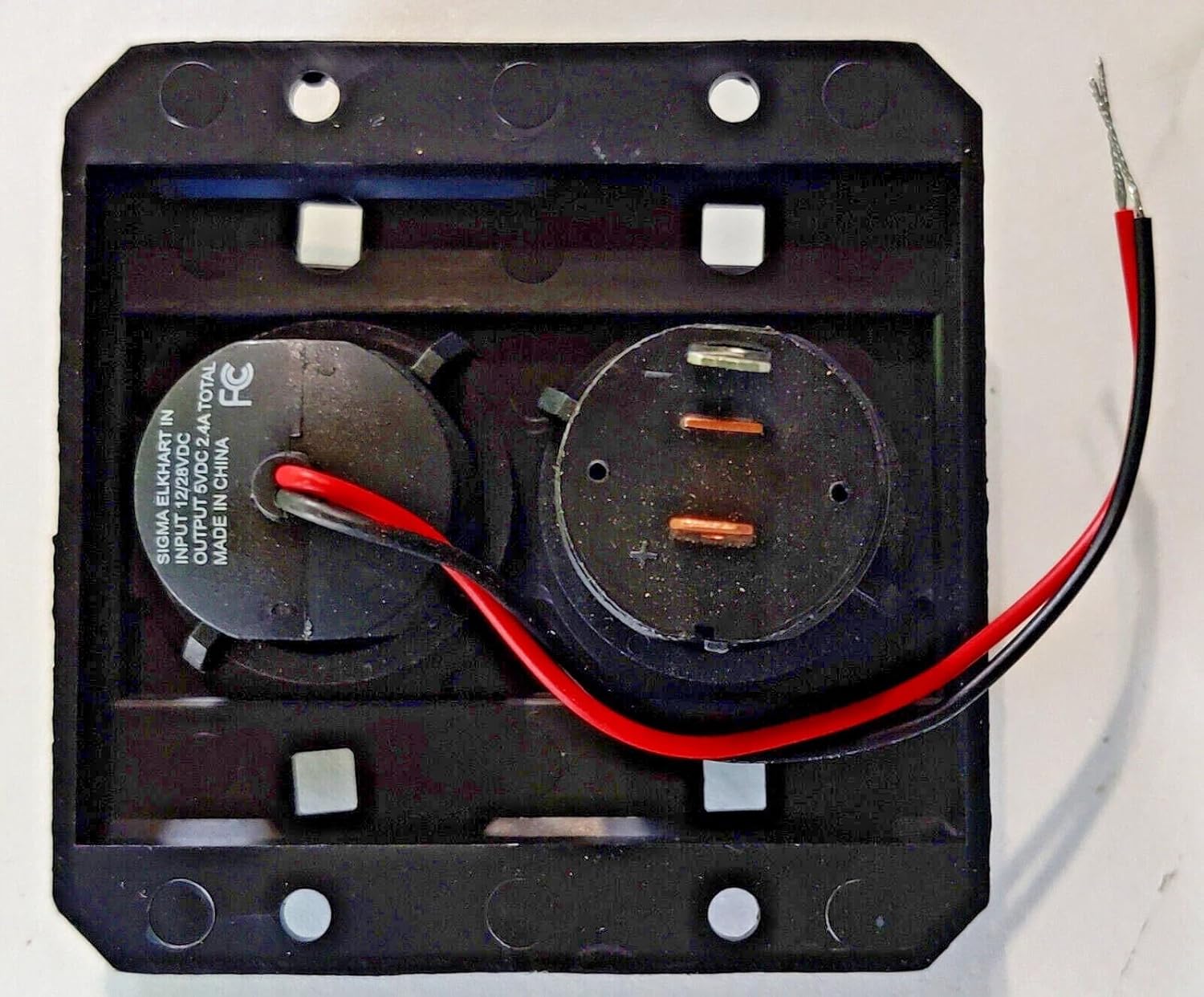 Black Charging Center - 2X USB Ports 1x 12V Outlet 5215-A0204-891S RV Bus