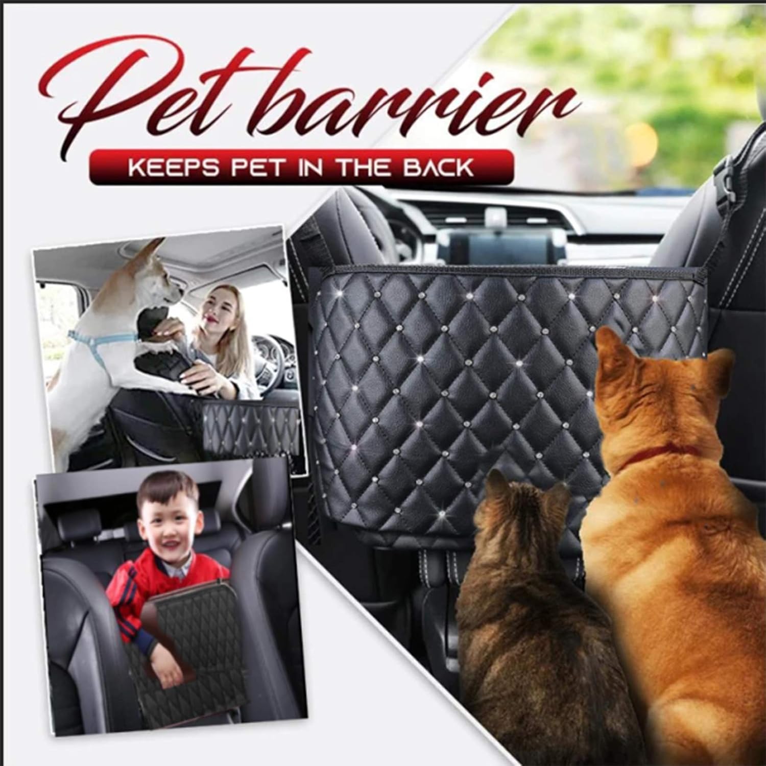 LEQC Handbag Organizer Backseat diamond Black） Photo