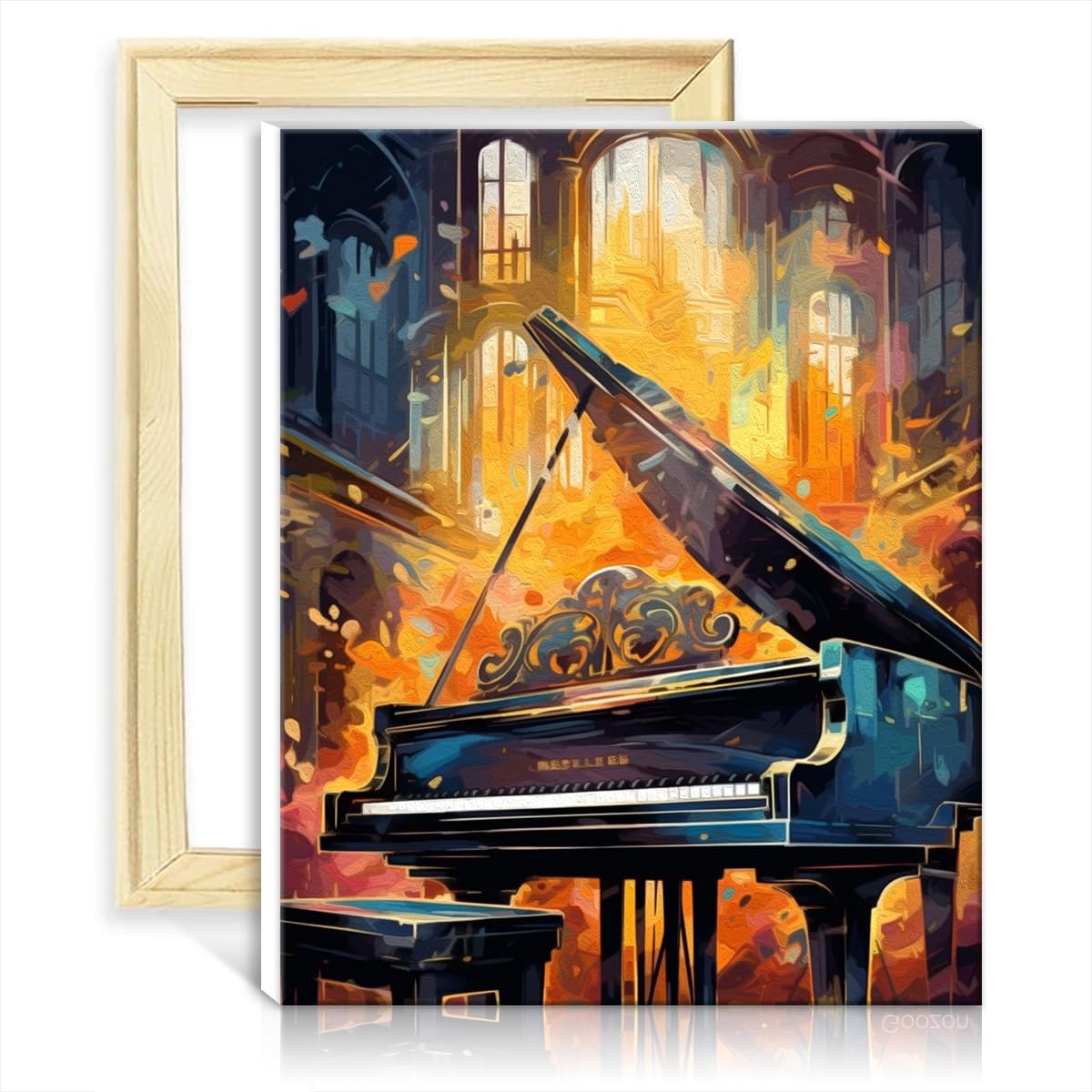 TANGFEIY Paint by Numbers Ethereal Keys Piano Canvas DIY Digital Oil Painting Adults Beginner with Brushes and Acrylic Pigment on Canvas for Home Decor Gift No Frame(30x40cm)