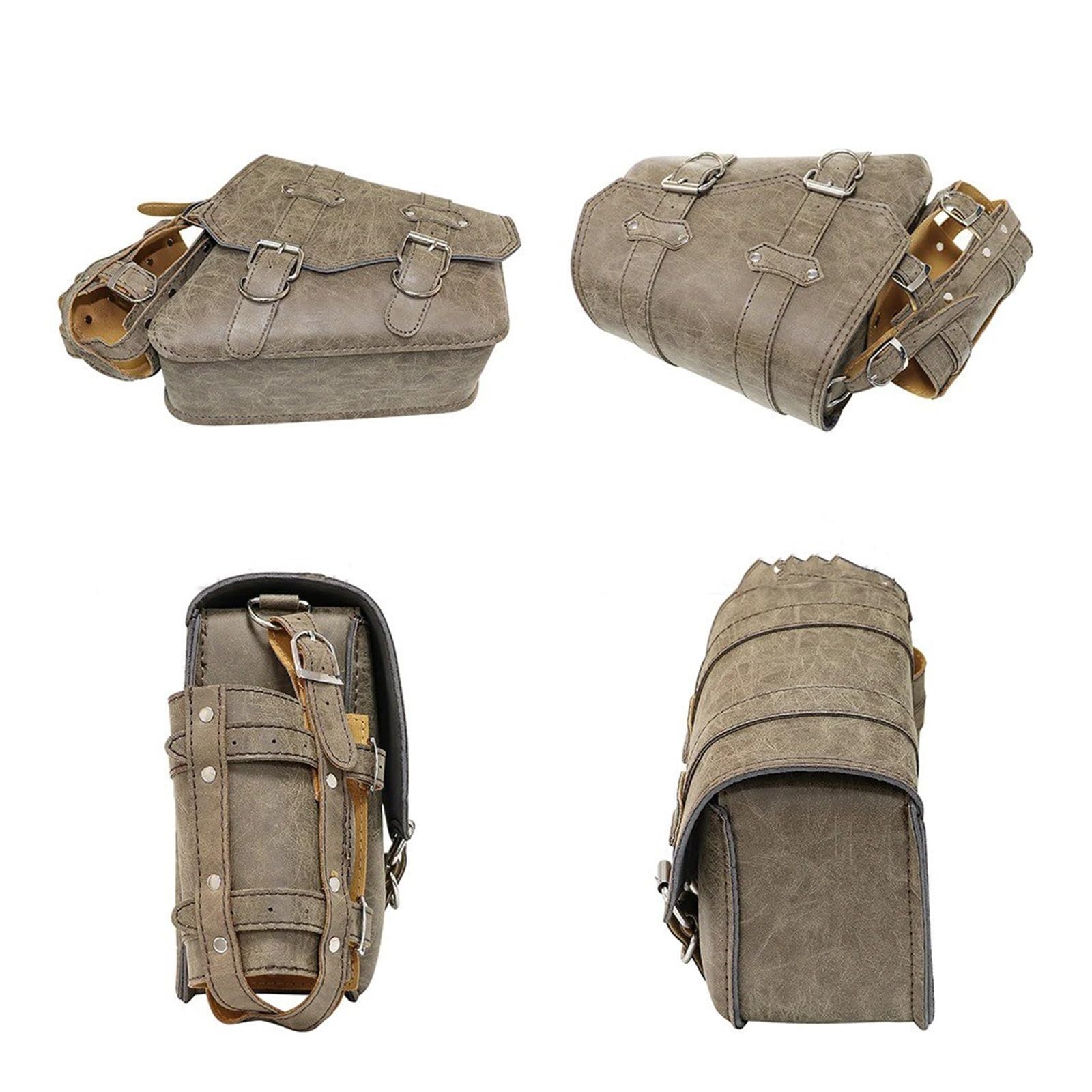 Borse Sella Per Moto Pelle PU Retrò Custodia Per Bagagli Laterali Valigia Per Serbatoio Impermeabile Borse Da Sella Per Moto(B)