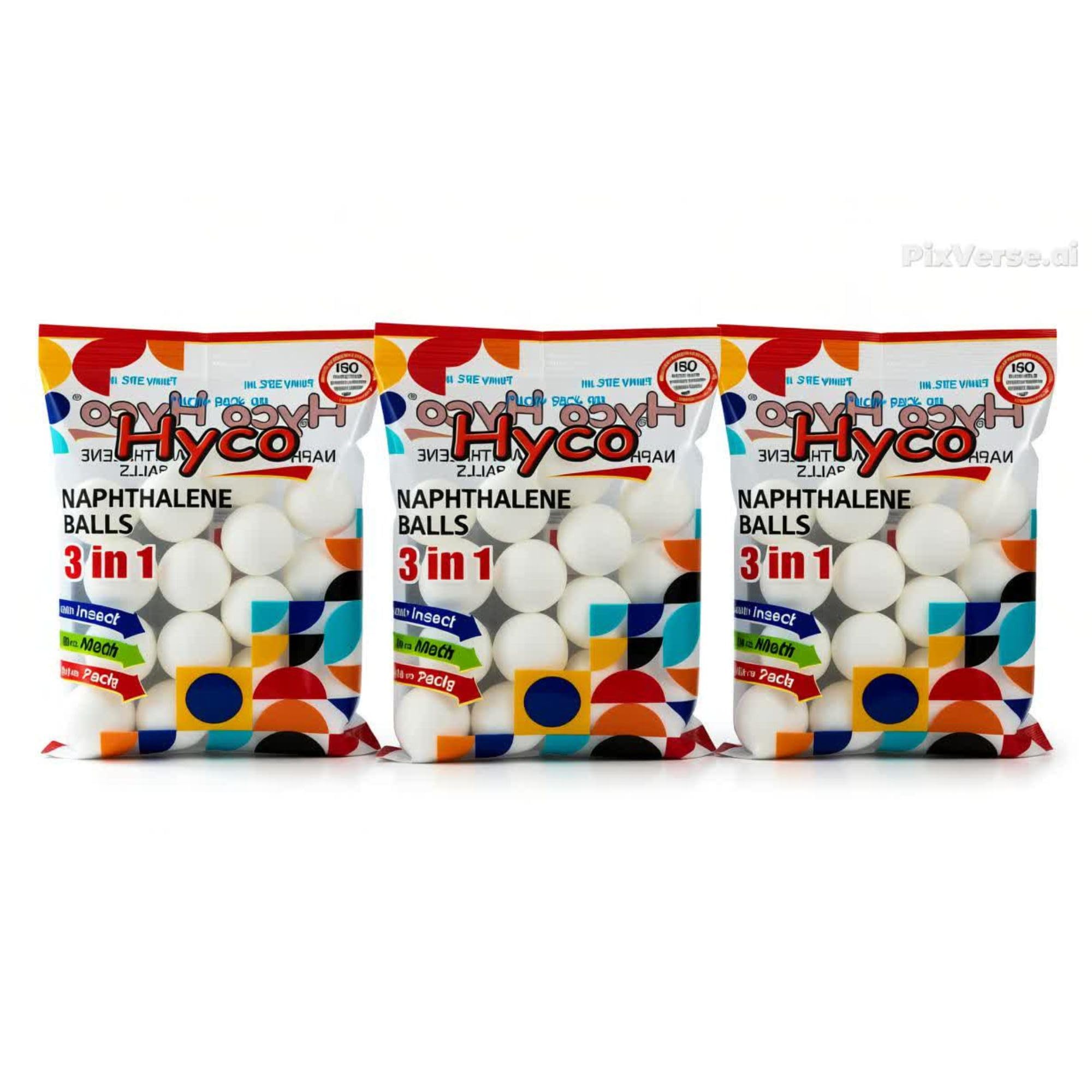 HYCO Naphthalene Balls for Clothes & Wardrobe – Moth Protection, Smell Free, Stain-Free & 100% Safe – Germs Protection – 200 g (Pack of 3) – White-image-30